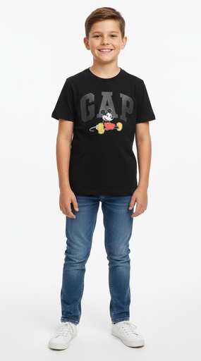 [632543] GAP CAMISETA NEGRO MIKE NIÑO
