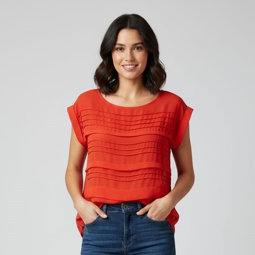[7401300R] SIONI BLUSA MUJER ROJO 7401300R