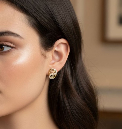 [AE0314] ARETES ENCHAPE DORADO CURCULOS