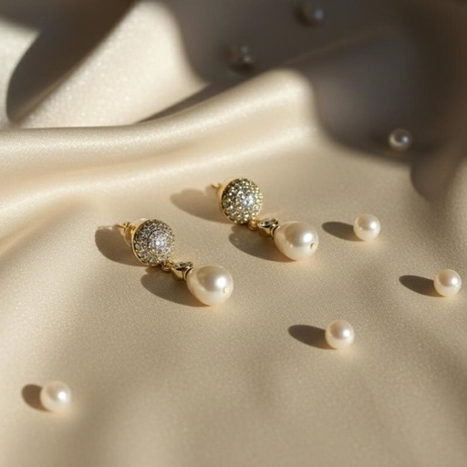 [AE0356] ARETES ENCHAPE DORADO-PERLA