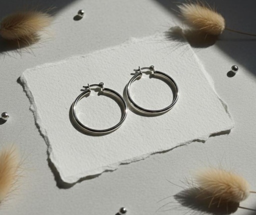 [AE092] ARETES ARGOLLA PLATA PEQUE.ENCHAPE