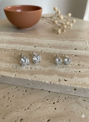 [ARP01] ARETES PLATA BRILLANTE