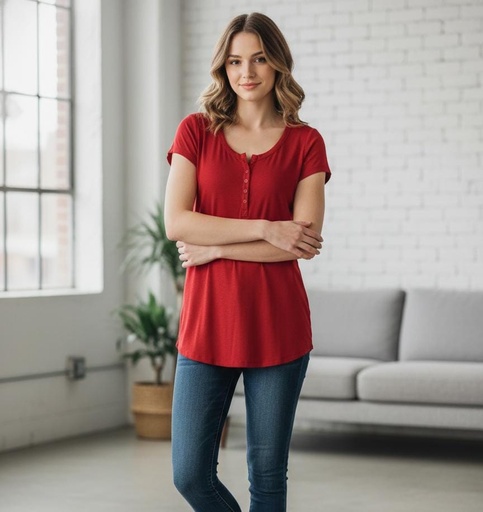 [BL00043] ACTIVE CAMISETA MUJER ROJO T1746