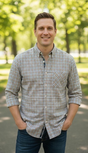 [BS33LW421] BEN SHEMAN CAMISA CAFE CUADRIC. M.L