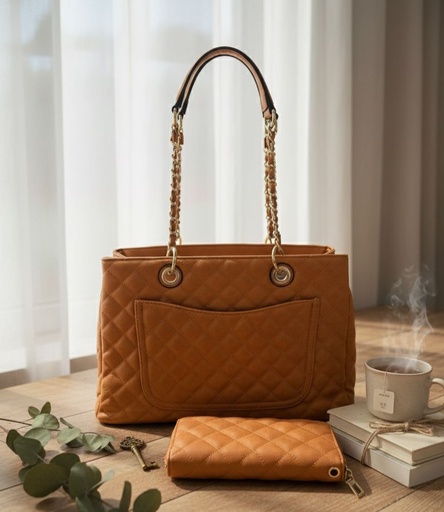 [CC8559M] CLASSIC FASHION CARTERA  MOSTAZA SET