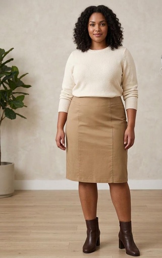 [CS4512B] CHECK IT OUT FALDA MUJER BEIGE CS4512