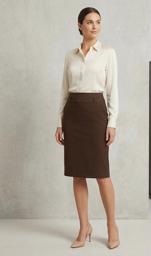 [D134441] DAZZ FALDA MUJER CAFE D13444-1