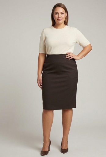 [D13726P] DAZZ FALDA MUJER CAFE D13726