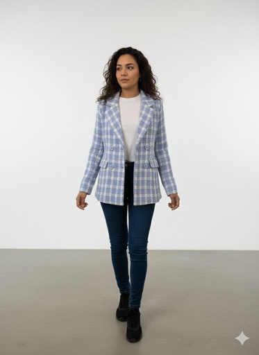 HYFVE CHAQUETA CELESTE-BLANCO MUJER HF23E496