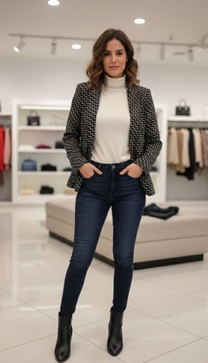 [J0718] COUNTESS CHAQUETA NEGRO-BLC  J0718