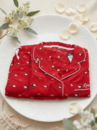 TOMMY PIJAMA CAMISA-PANTA.ROJO R85S142