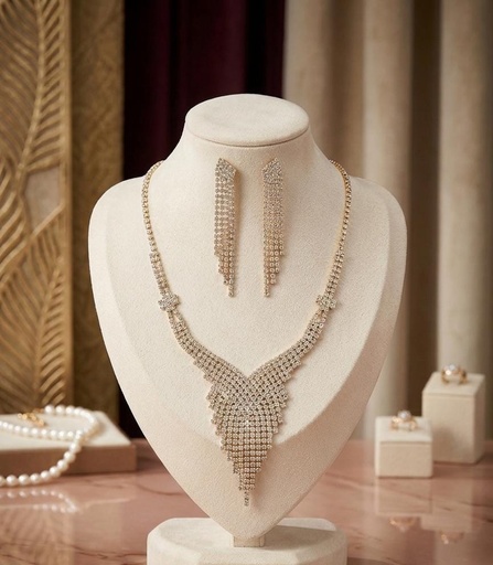 [S19582D] CGRISTINA ARETES-COLLAR DORADO