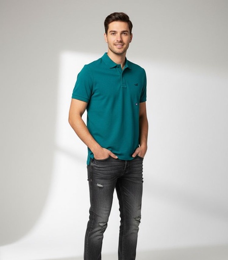 [S9180037] HOLLISTER CAMISETA AQUA HOMBRE