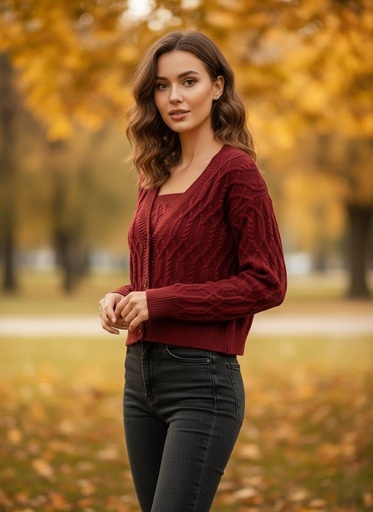 [SET3179] ACTIVE SUETER-CENTRO ROJO VINO MUJER