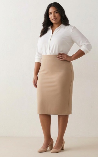 CRECE FALDA BEIGE PLUS MUJER SP5606B