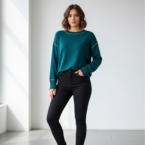 [ST81ES915V] ZAC&RACHEL SUETER VERDE OSCURO MUJER