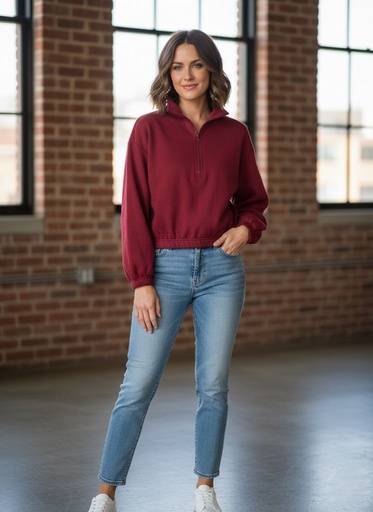 ACTIVE SUETER MUJER ROJO T12408