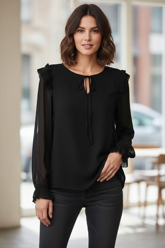 [TH80511N] TTAHARI BLUSA MUJER NEGRO TH80511N