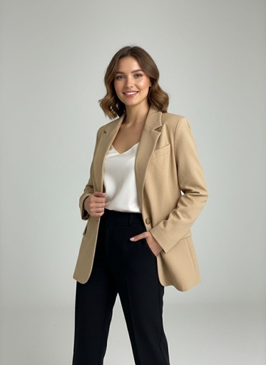 [TWS1000JK] STUDIO BLAZER KHAKI MUJER