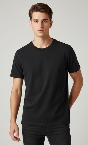 [VB88670947] HOLLISTER CAMISETA NEGRO HOMBRE