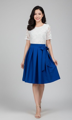 VESTIDO BLANCO-AZUL C. DR133 VC00X109