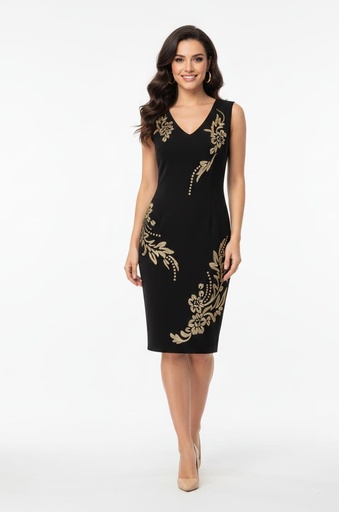 [VC00X171] VESTIDO NEGRO FLRS DRD C. 15506ADK