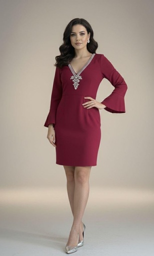 VESTIDO VINO C. LD2277 VC00X229