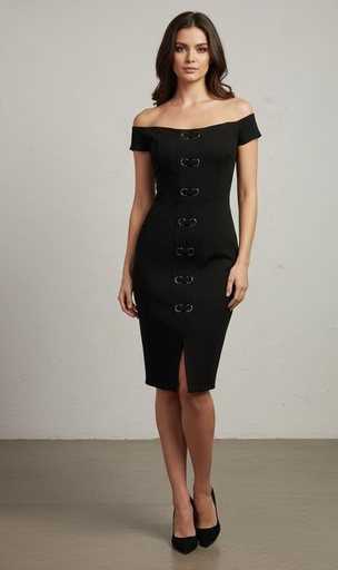 [VC00X246] VESTIDO NEGRO C. DA90261