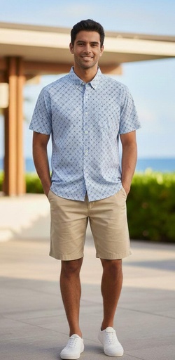 NAUTICA CAMISA AZUL ROMBOS HOMBRE WR4536