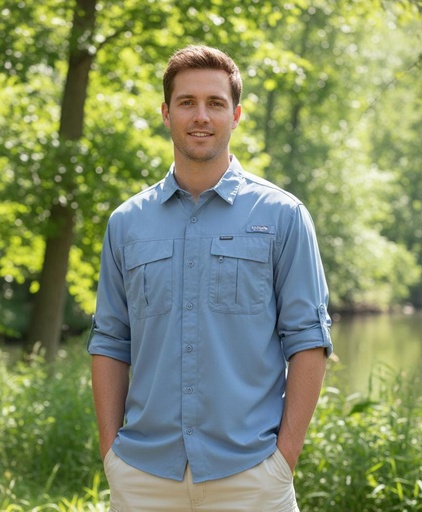 COLUMBIA CAMISA AZUL HOMBRE XO0018