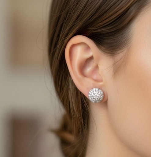 [55555555555] ARETES BRILLANTES PLATA