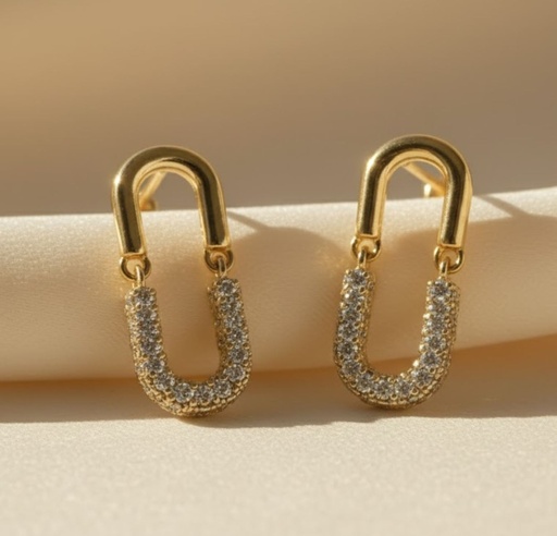 [AE0152] ARETES ENCHAPE DORADO CUADRADO
