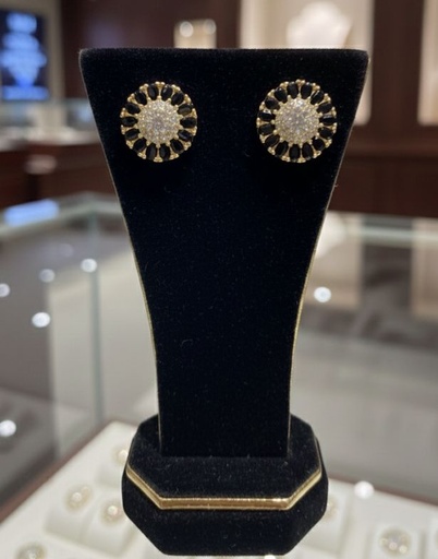 [AE0378] ARETES ENCHAPE FLRS BRILLANTE COLRS