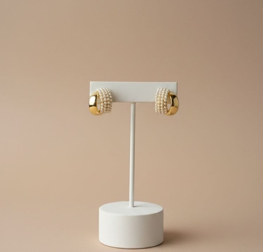 [AE0384] ARETES ENCHAPE DRD-PERLAS