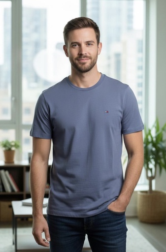 TOMMY H. CAMISETA HOMBRE AQUA 78JA562AQ