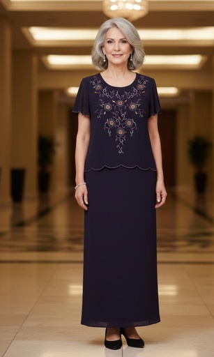 [8004] R&M RICHARDS VESTIDO MUJER MORADO PIEDRE