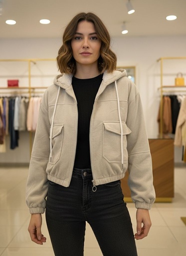 [80153JH] LOVE TREE CHAQUETA CREMA CORDUROY