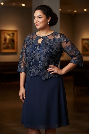 ALEX VESTIDO AZUL MARINO BRILLANTE SILVR 81122421