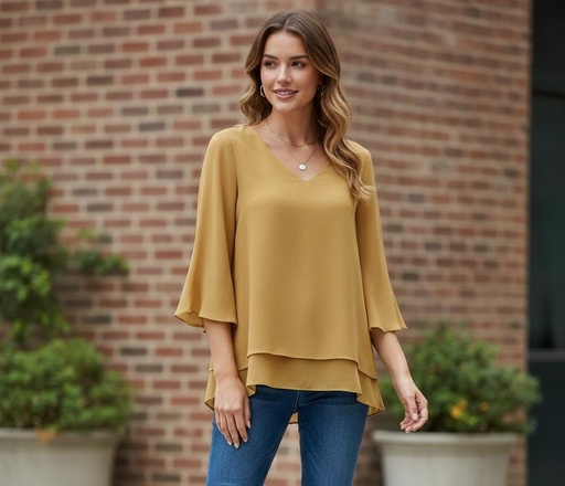 MILANO BLUSA MUJER MOSTAZA 8117-100 8117100M