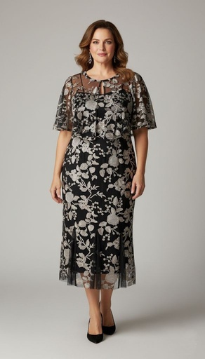 ALEX VESTIDO-CHAQUETA NEGRO FLRS BEIGE 81171804