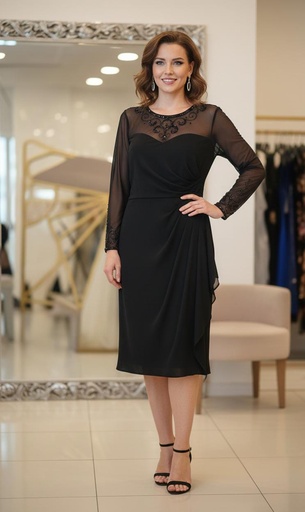 [8123918] ALEX VESTIDO MUJER NEGRO-LENTEJUELA