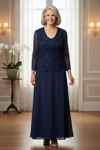 ALEX VESTIDO AZUL MARINO LENTEJUELA 84122750AM