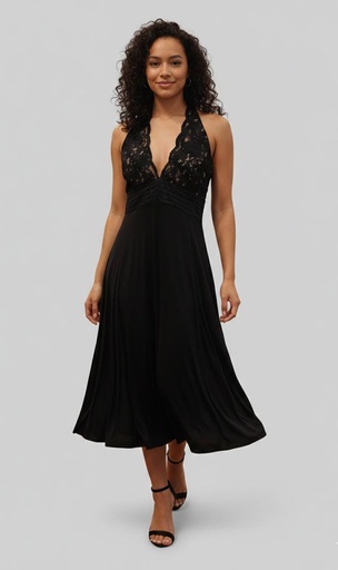 [8546AL] FRAY VESTIDO MUJER NEGRO