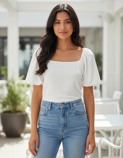 APRIL BLUSA BLANCO MUJER 8555B
