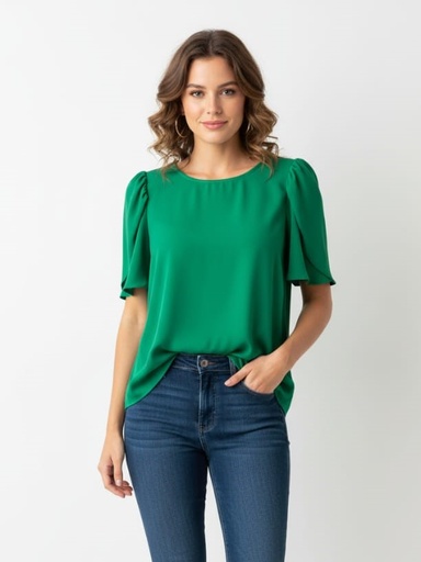 [8696V] APRIL BLUSA VERDE MUJER