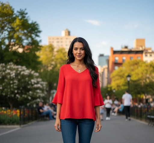 [8724] APRIL BLUSA MUJER ROJO