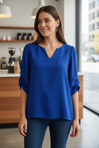 APRIL BLUSA AZUL ELECTRICO MUJER 8849AE
