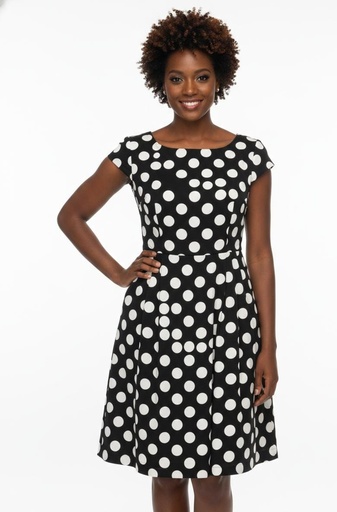 [90009] SANDRA DARREN VESTIDO M. NEGRO PNTS BLC