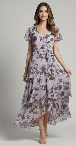 [9171878] SLNY VESTIDO MORADO LILA FLRS