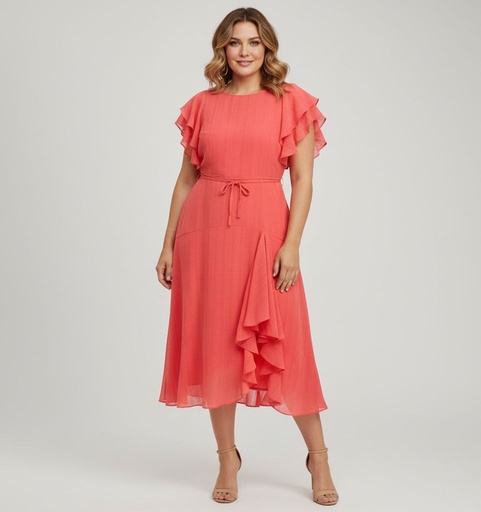 [92371M] MAISON TARA VESTIDO NARANJA MUJER